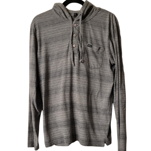 💥FINAL PRICE DROP💥 RVCA Long-Sleeve Hoodie Size Medium Grey - Picture 1 of 7